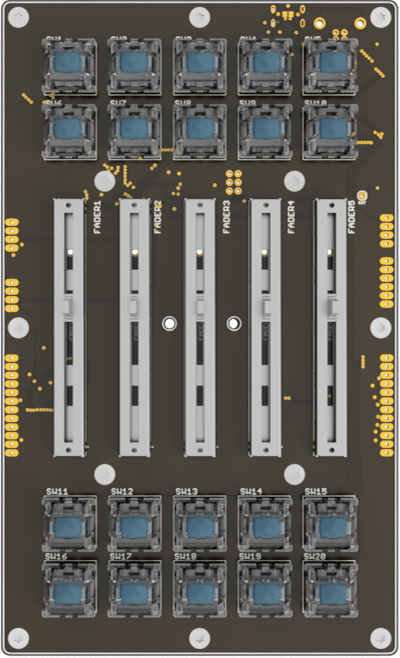 Buttons5x4+Faders_PCB